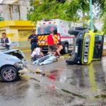 Conductor canadiense causa aparatoso accidente en Chetumal