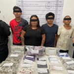 “La China” y otros tres implicados fueron capturados en un operativo en Tulum; se les asegura marihuana, cocaína y metanfetamina.