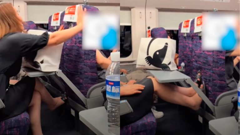 Un video viral muestra a una pasajera en China golpeando el asiento delantero tras reclinarse