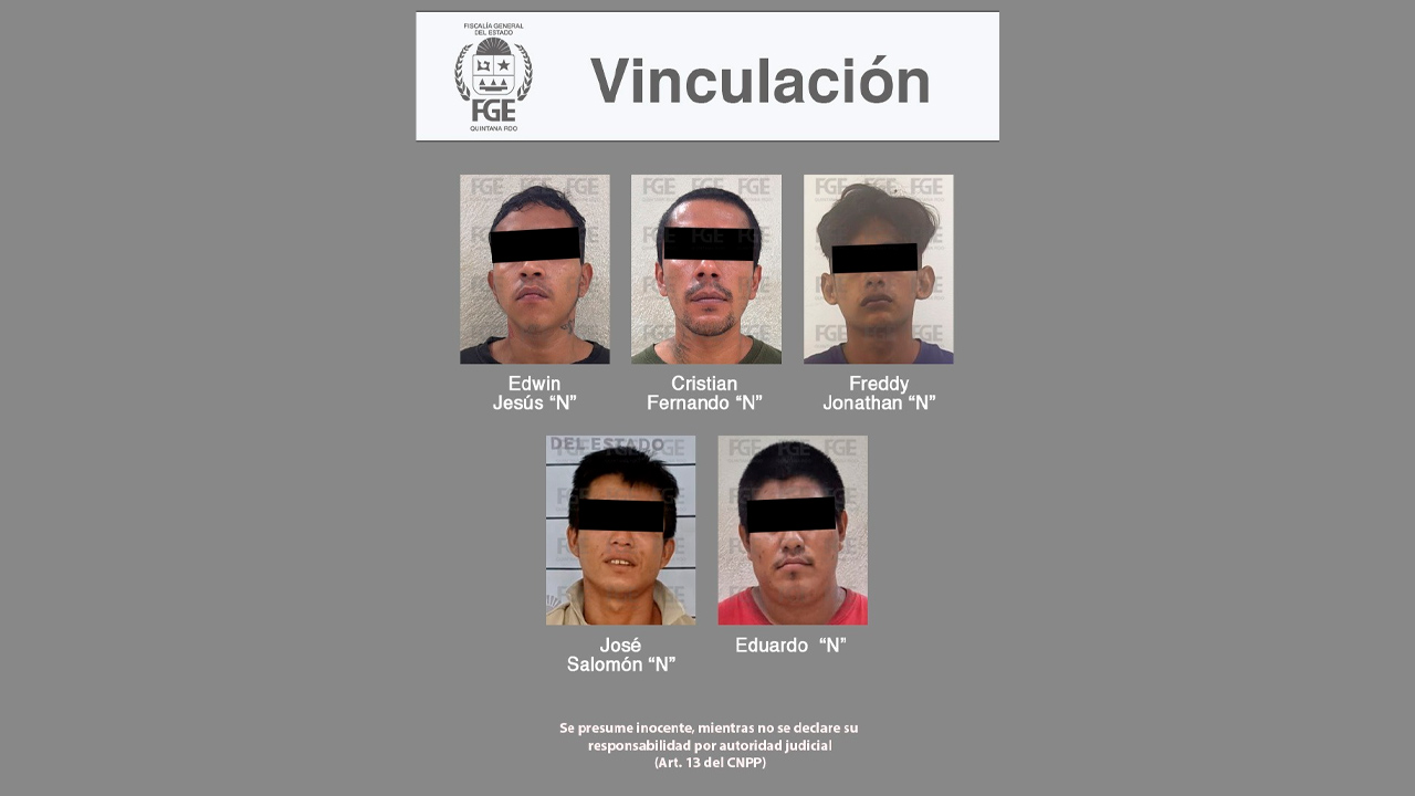 FGE vincula a proceso a cinco hombres por narcomenudeo