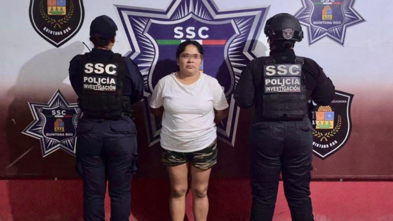Zuleyma del Carmen “N” fue detenida por presuntamente agredir a un hombre con una piedra en la supermanzana 236 de Cancún