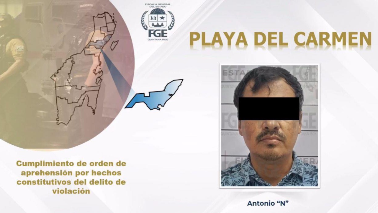 La Fiscalía de Quintana Roo informó la detención de un pastor acusado de abuso sexual contra una adolescente en Playa del Carmen.