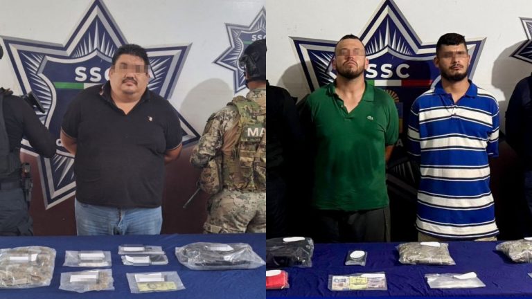 Los tres hombres fueron puestos a disposición de la Fiscalía Especializada en Combate al Narcomenudeo.