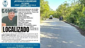 ras cinco días de búsqueda, Henry Gabriel “D”, de 20 años, fue encontrado sin vida en Tulum.