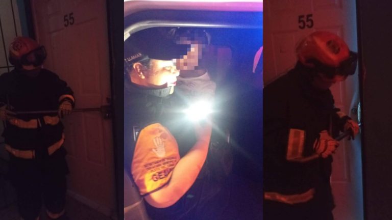 Una menor de dos años fue rescatada por Bomberos y Protección Civil tras ser hallada sola y encerrada en una vivienda del fraccionamiento Pescadores.