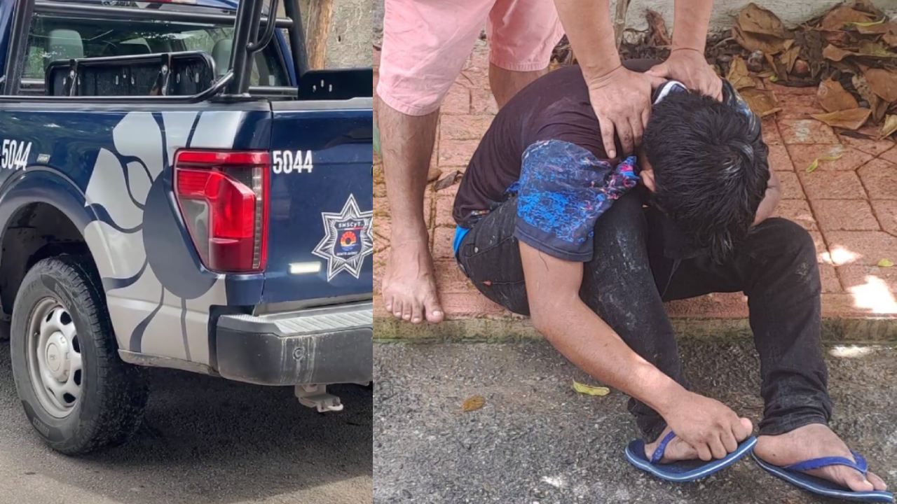 Vecinos de la Supermanzana 219 de Cancún lograron detener a un hombre que intentaba robar en la casa de un adulto mayor.