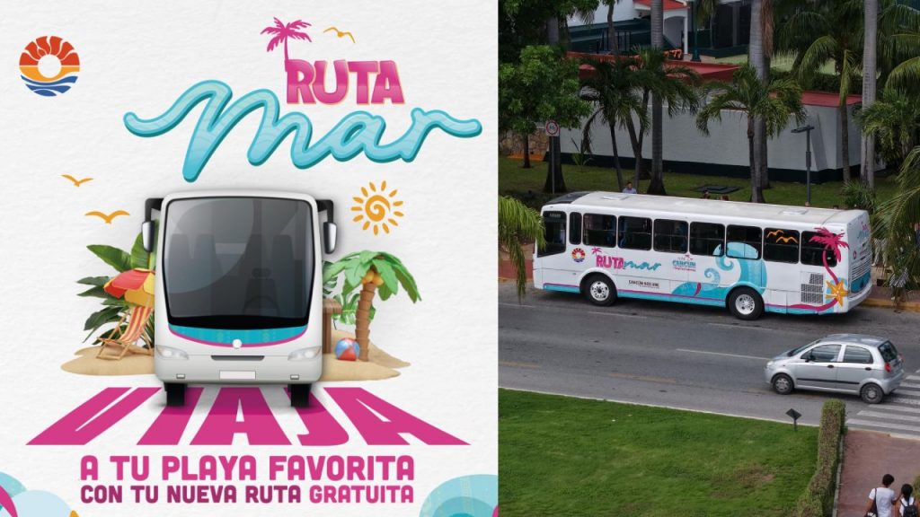 El Ayuntamiento presentó Ruta Mar, un sistema gratuito de transporte de fin de semana que conectará colonias alejadas con las principales playas de Cancún.