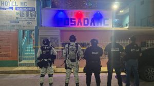 Guardia Nacional, Policía Municipal y Fiscalía participaron en la inspección del establecimiento.