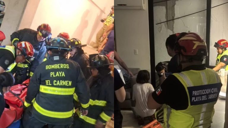El colapso parcial de un balcón en un condominio del centro de Playa del Carmen dejó a una persona lesionada, quien fue trasladada a un hospital fuera de peligro.