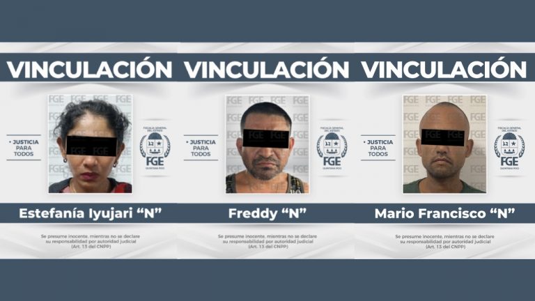 Freddy “N”, Mario Francisco “N” y Estefanía Iyujari “N” fueron vinculados a proceso por feminicidio en Cancún.
