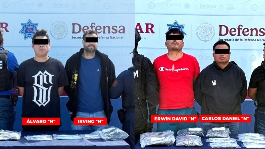 Cuatro hombres fueron detenidos en distintos puntos de Cancún por su presunta participación en narcomenudeo