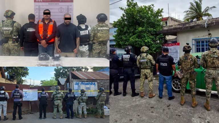 Nueve cateos en cinco municipios dejaron cuatro detenidos y el aseguramiento de presuntas drogas, informó la Fiscalía General del Estado.