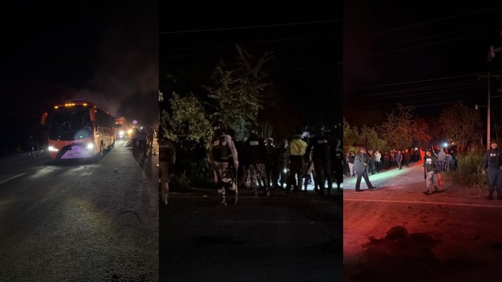 Llantas y ramas bloquearon momentáneamente la carretera 307 en el acceso a Limones; horas después, el paso fue restablecido sin incidentes mayores.