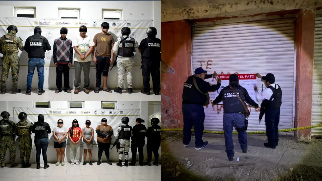 En un operativo coordinado, autoridades ejecutaron 15 cateos en Limones y detuvieron a ocho personas, además de asegurar drogas y vehículos.