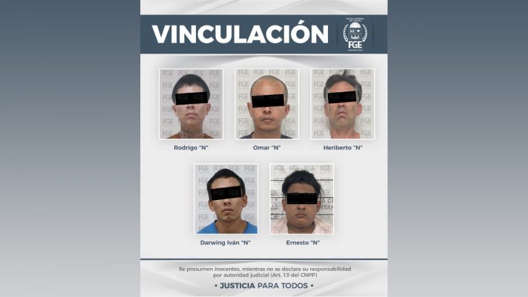 La Fiscalía de Quintana Roo obtuvo la vinculación a proceso de cinco hombres detenidos en Playa del Carmen y Cozumel por delitos contra la salud.
