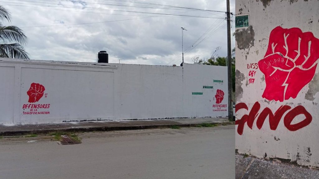 Un ciudadano de Chetumal denunció que su barda fue pintada sin autorización con propaganda del aspirante Gino Segura.