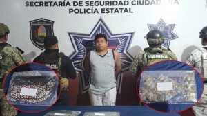 Un hombre fue detenido en Holbox tras ser sorprendido con 73 bolsitas que contenían hierba con características similares a la marihuana.